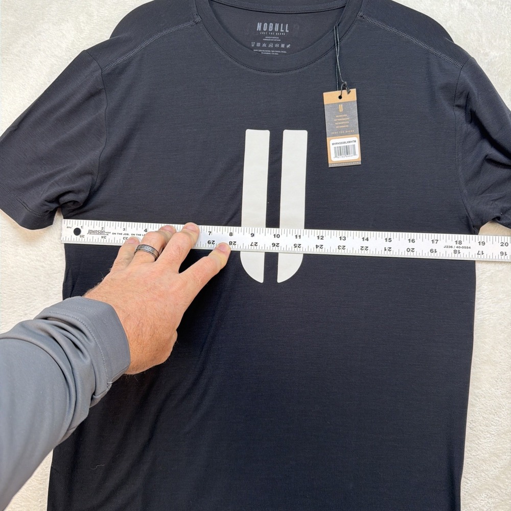 NOBULL Performance Training T Shirt Men's Medium Black Logo Workout Gym Tee - Picture 6 of 8